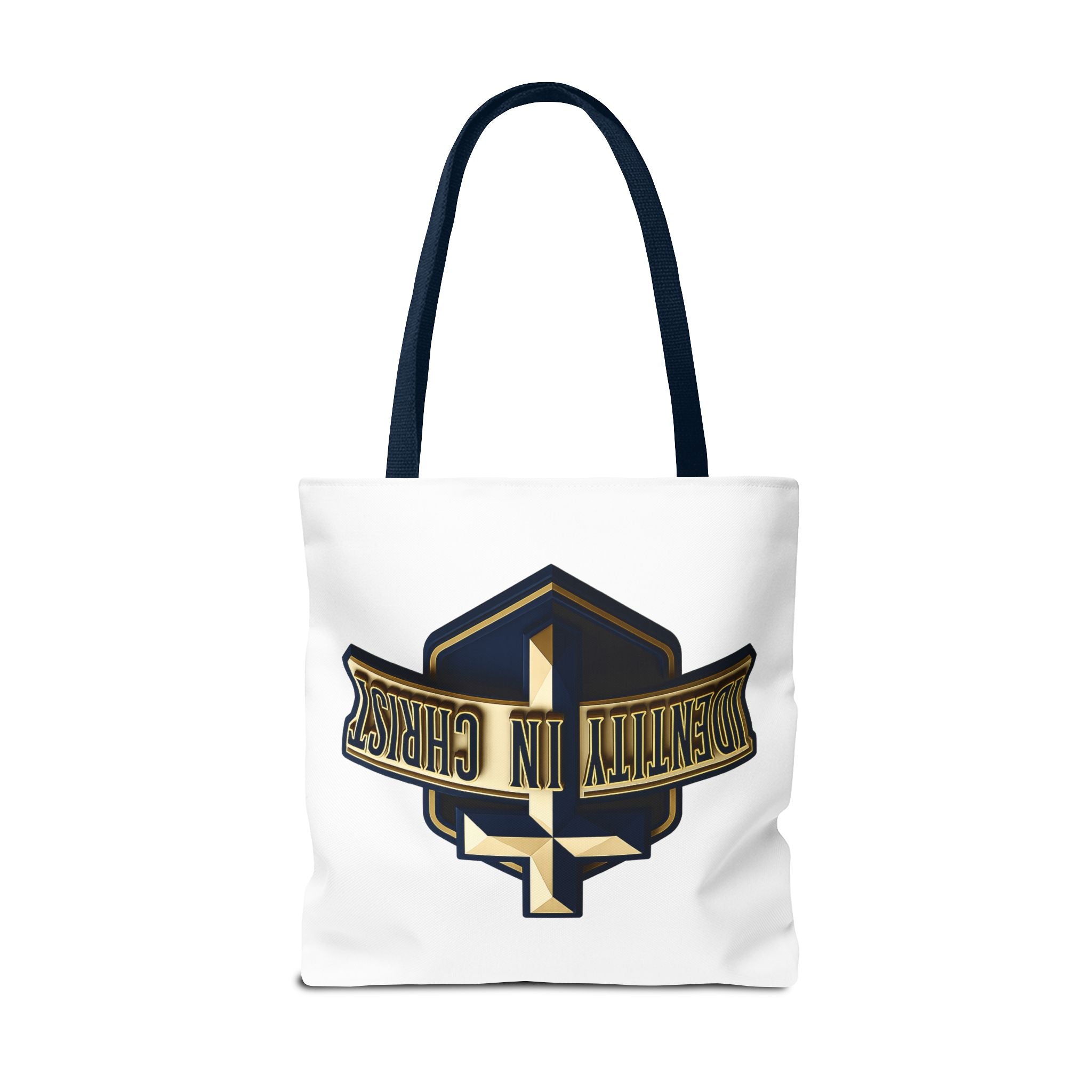 Identity in Christ Cross Tote Bag — Christian Faith AOP Canvas Tote
