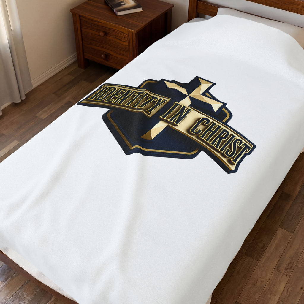 Identity in Christ Plush Blanket — Soft Velveteen Christian Throw