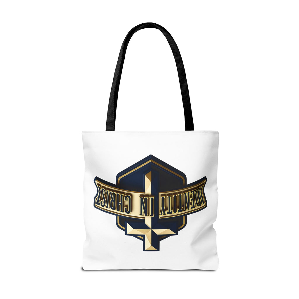 Identity in Christ Cross Tote Bag — Christian Faith AOP Canvas Tote