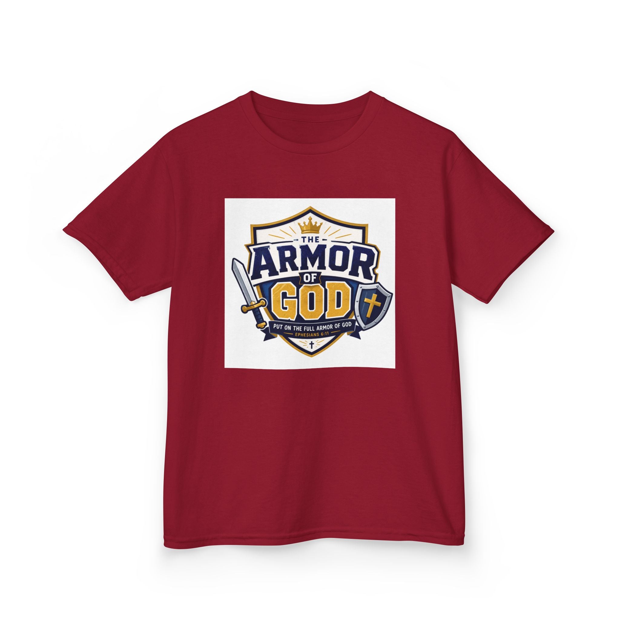 Kids Tee — 'Armor of God' Faith Shield Graphic