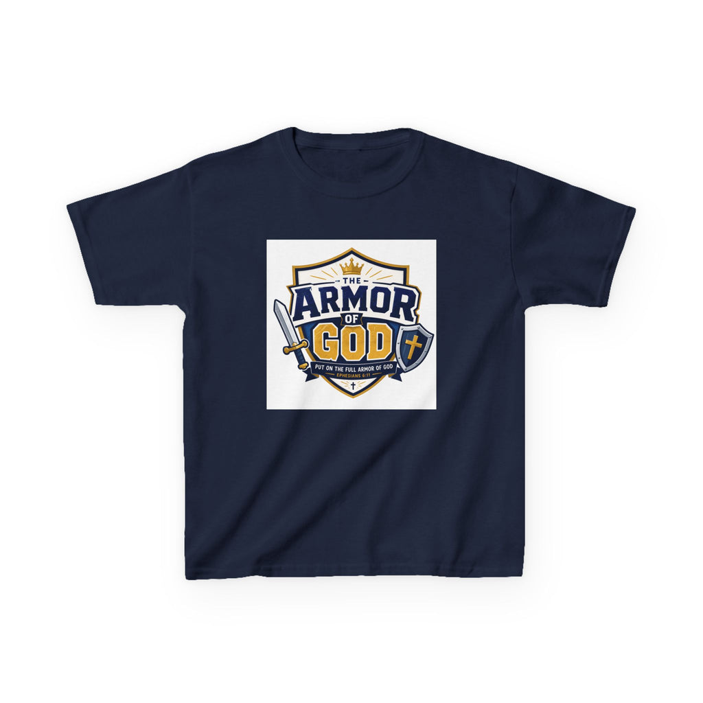 Kids Tee — 'Armor of God' Faith Shield Graphic