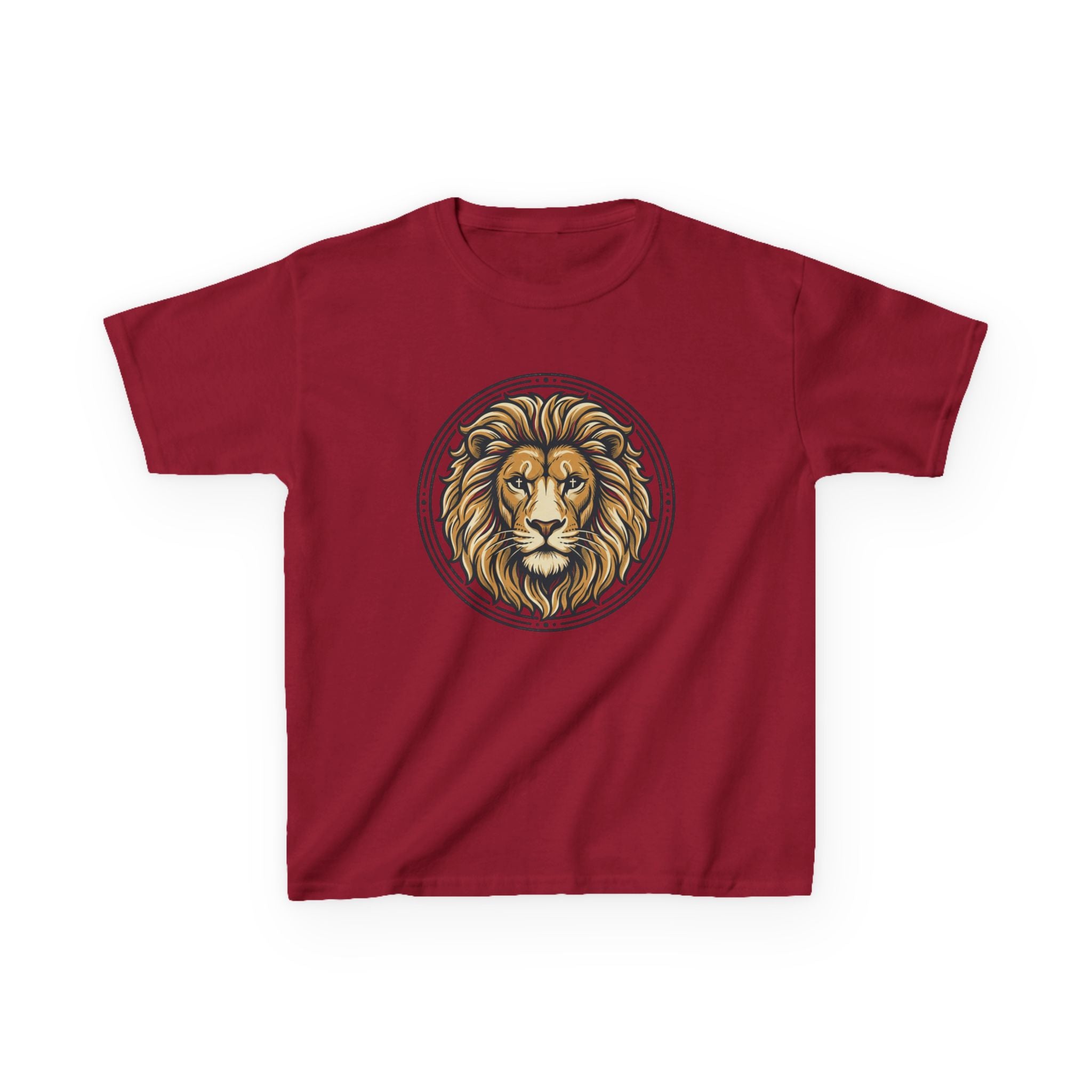 Lion of Judah Tee with the Cross of Jesus as the eyes