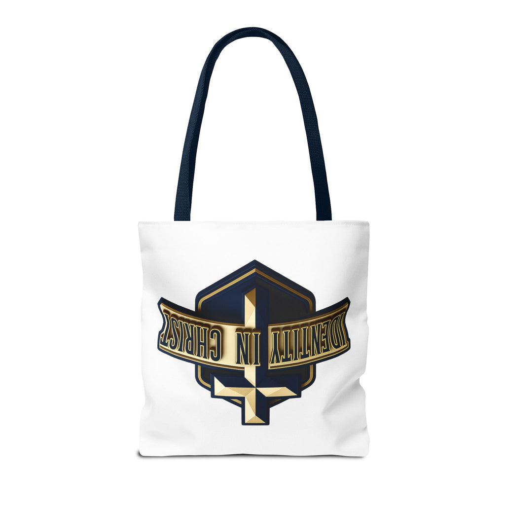 Identity in Christ Cross Tote Bag — Christian Faith AOP Canvas Tote