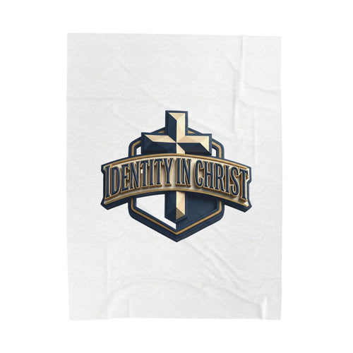 Identity in Christ Plush Blanket — Soft Velveteen Christian Throw