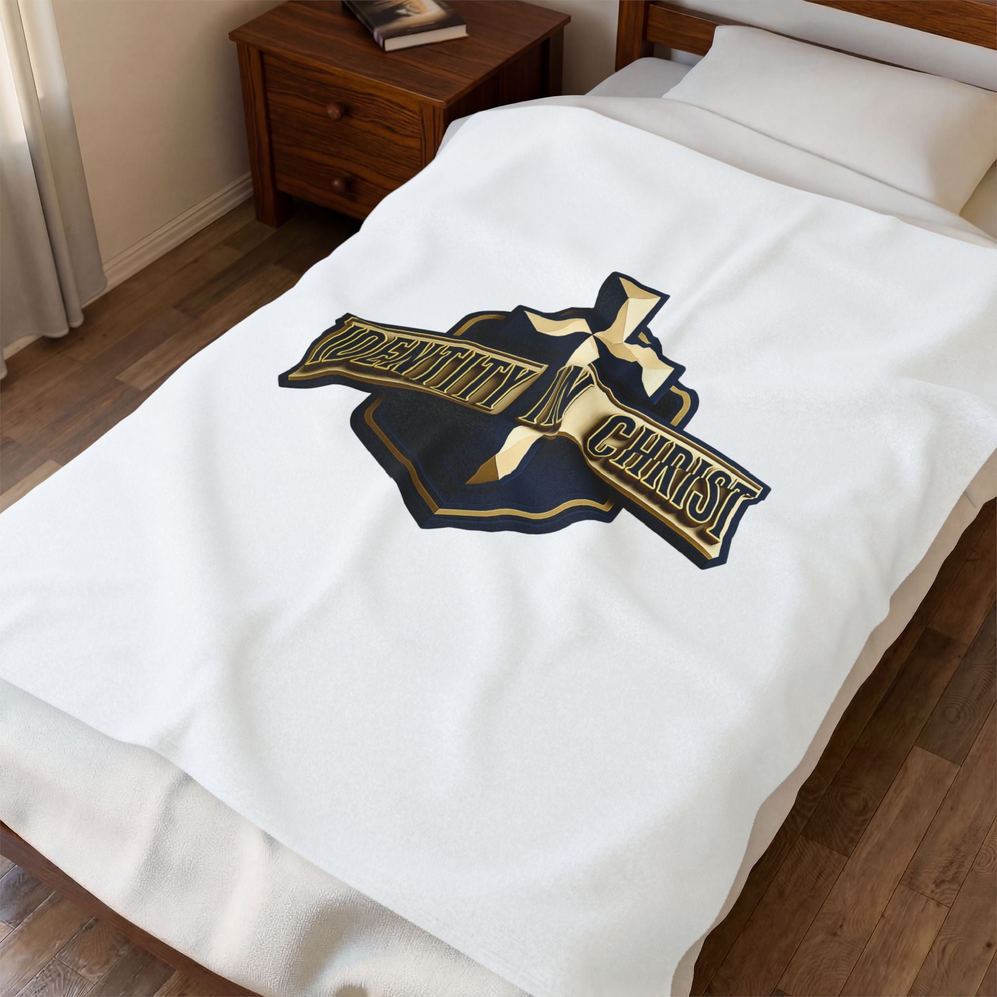 Identity in Christ Plush Blanket — Soft Velveteen Christian Throw