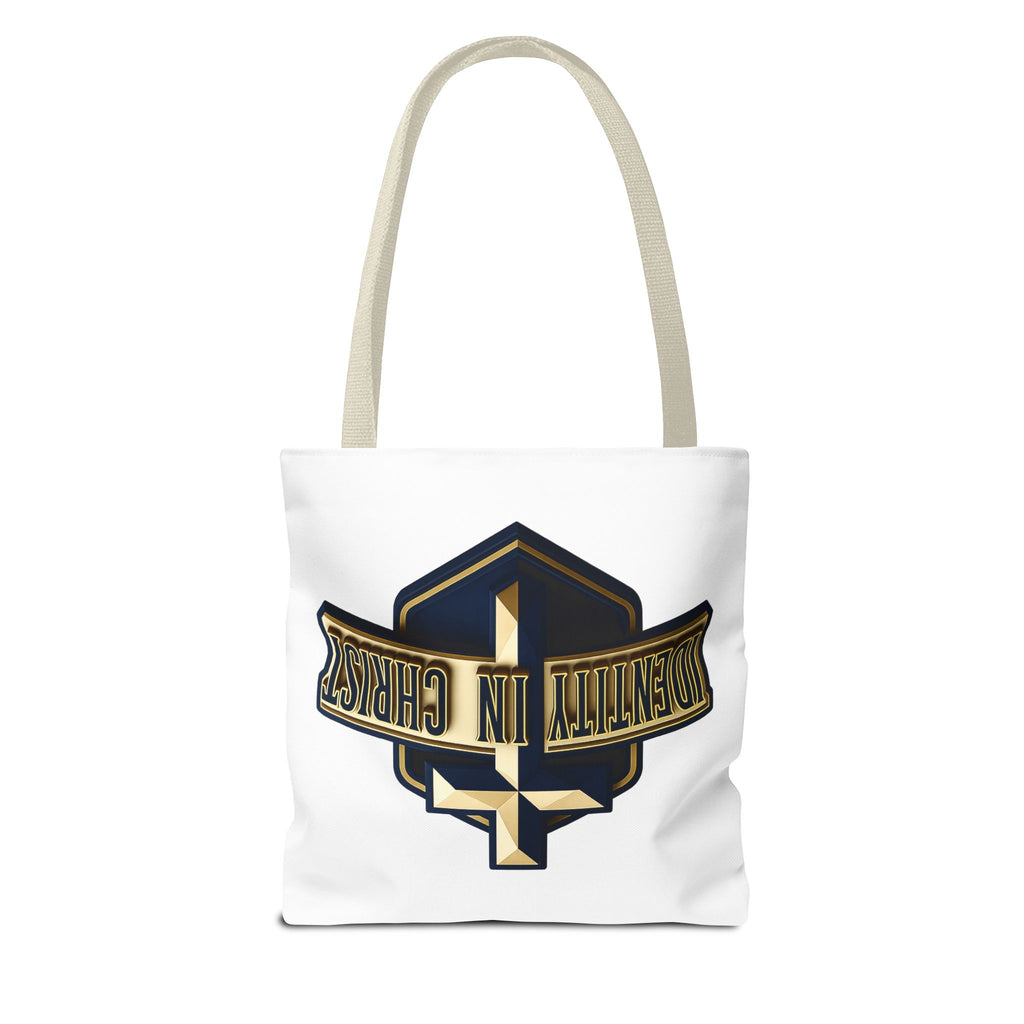 Identity in Christ Cross Tote Bag — Christian Faith AOP Canvas Tote