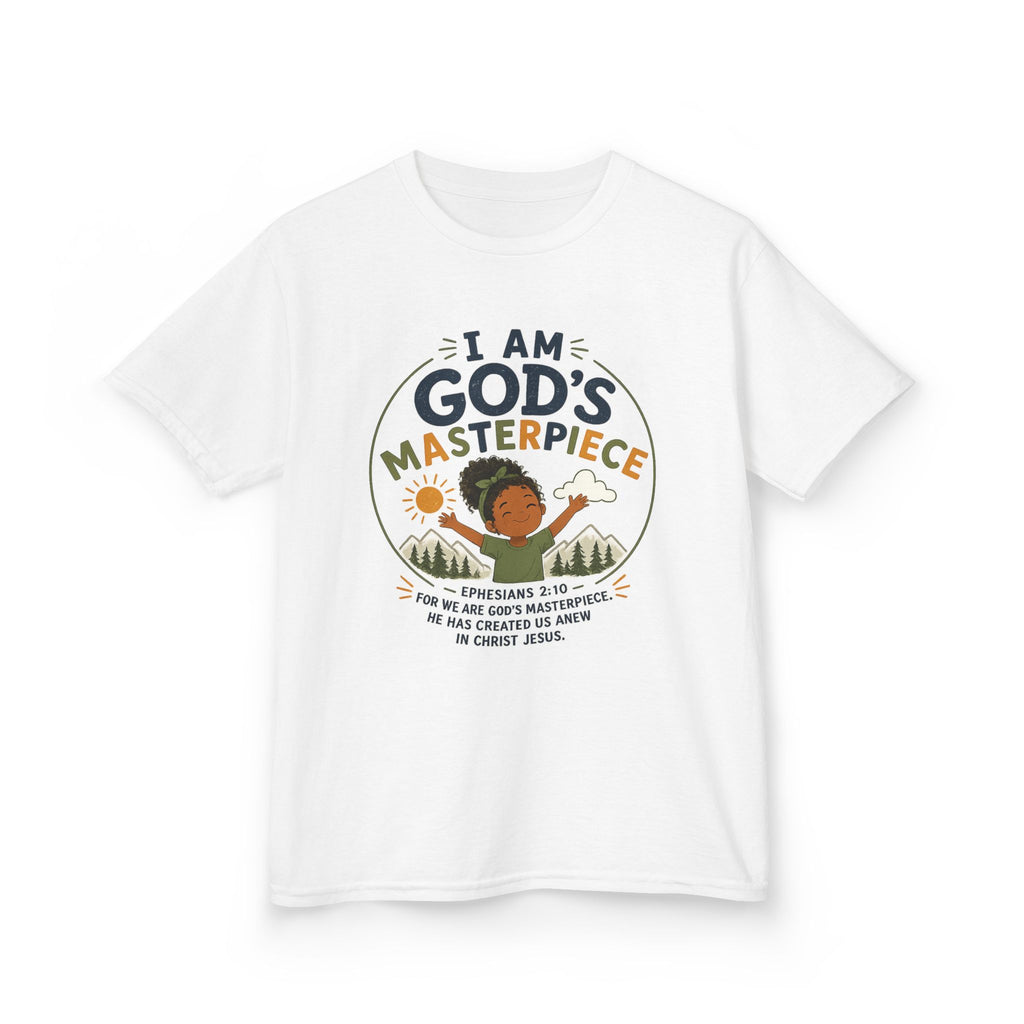 Kids Tee — "I Am God's Masterpiece"