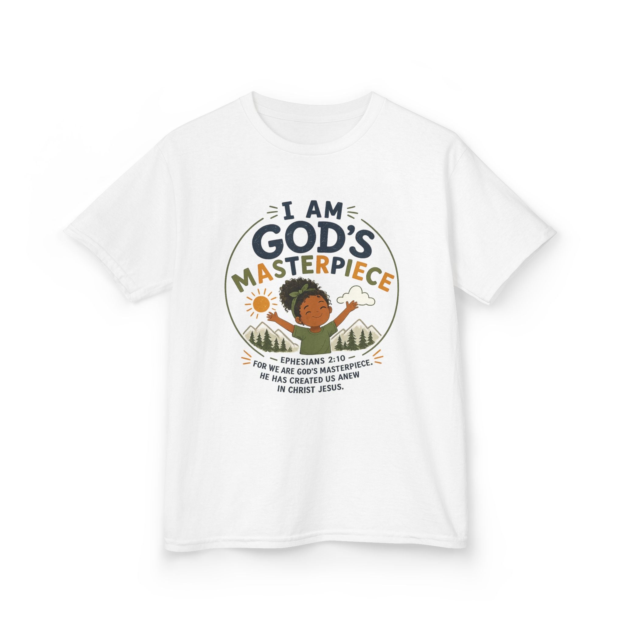 Kids Tee — "I Am God's Masterpiece"