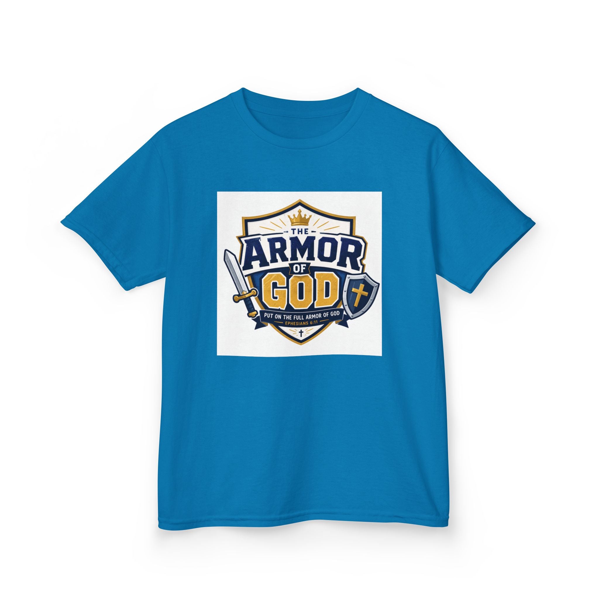 Kids Tee — 'Armor of God' Faith Shield Graphic