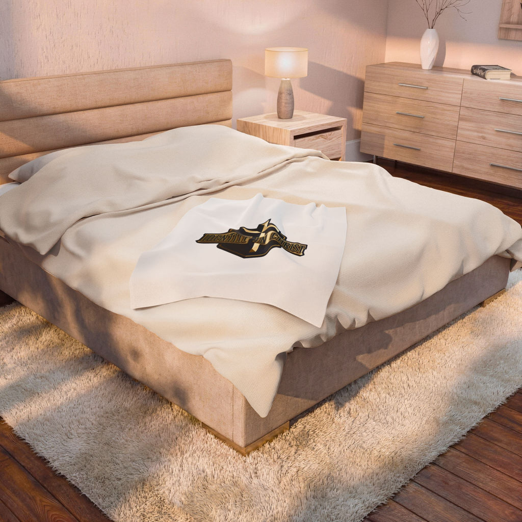 Identity in Christ Plush Blanket — Soft Velveteen Christian Throw