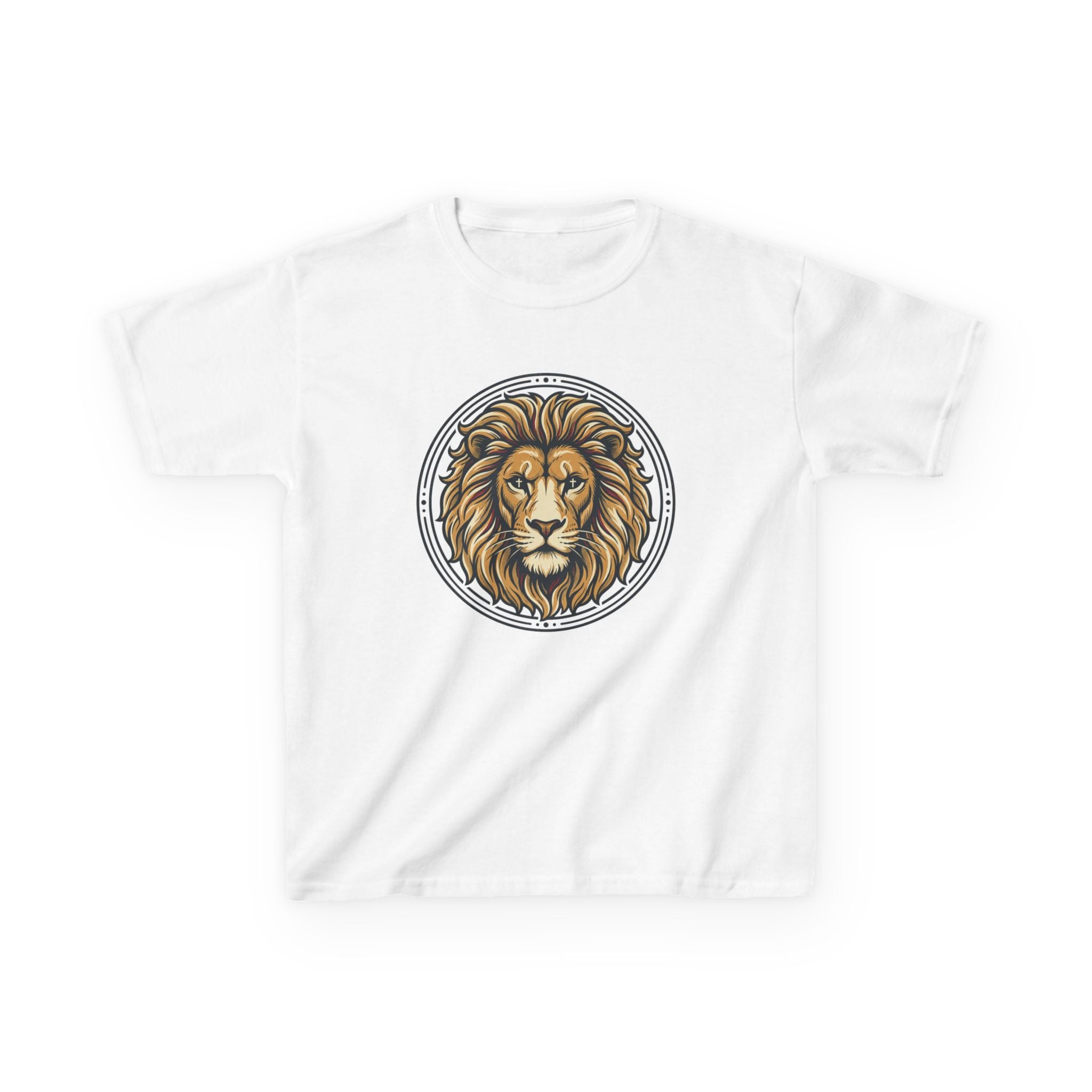 Lion of Judah Tee with the Cross of Jesus as the eyes