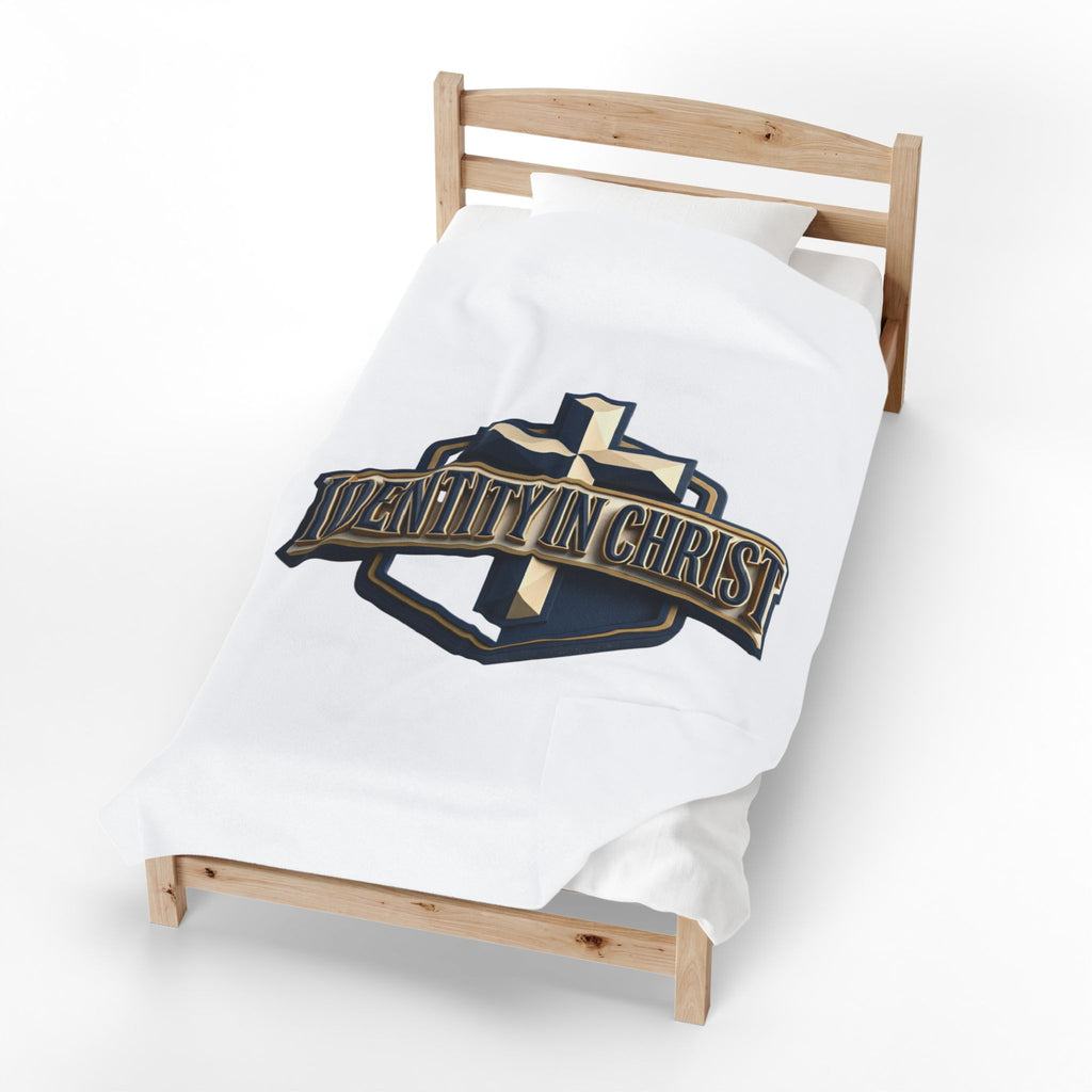 Identity in Christ Plush Blanket — Soft Velveteen Christian Throw