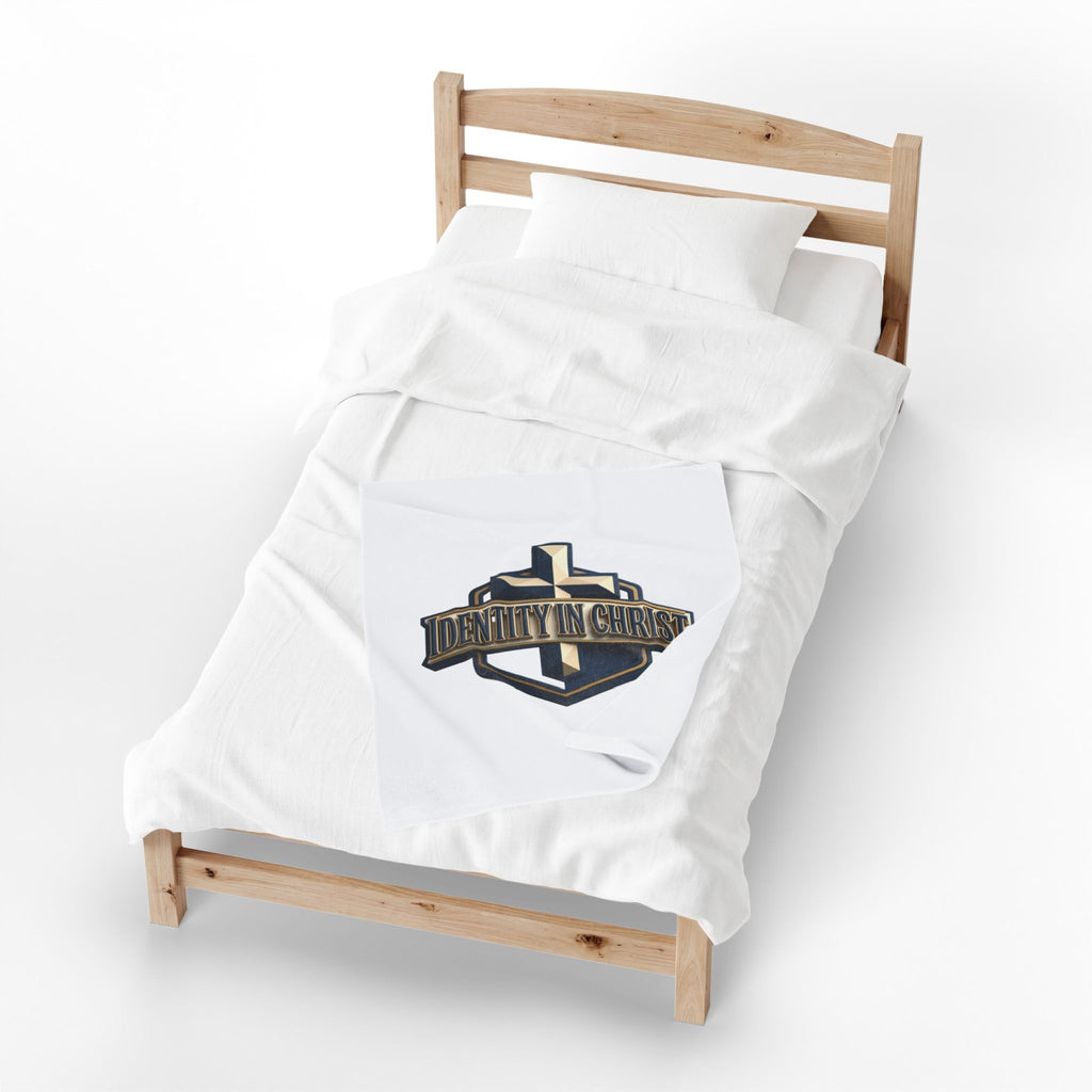 Identity in Christ Plush Blanket — Soft Velveteen Christian Throw