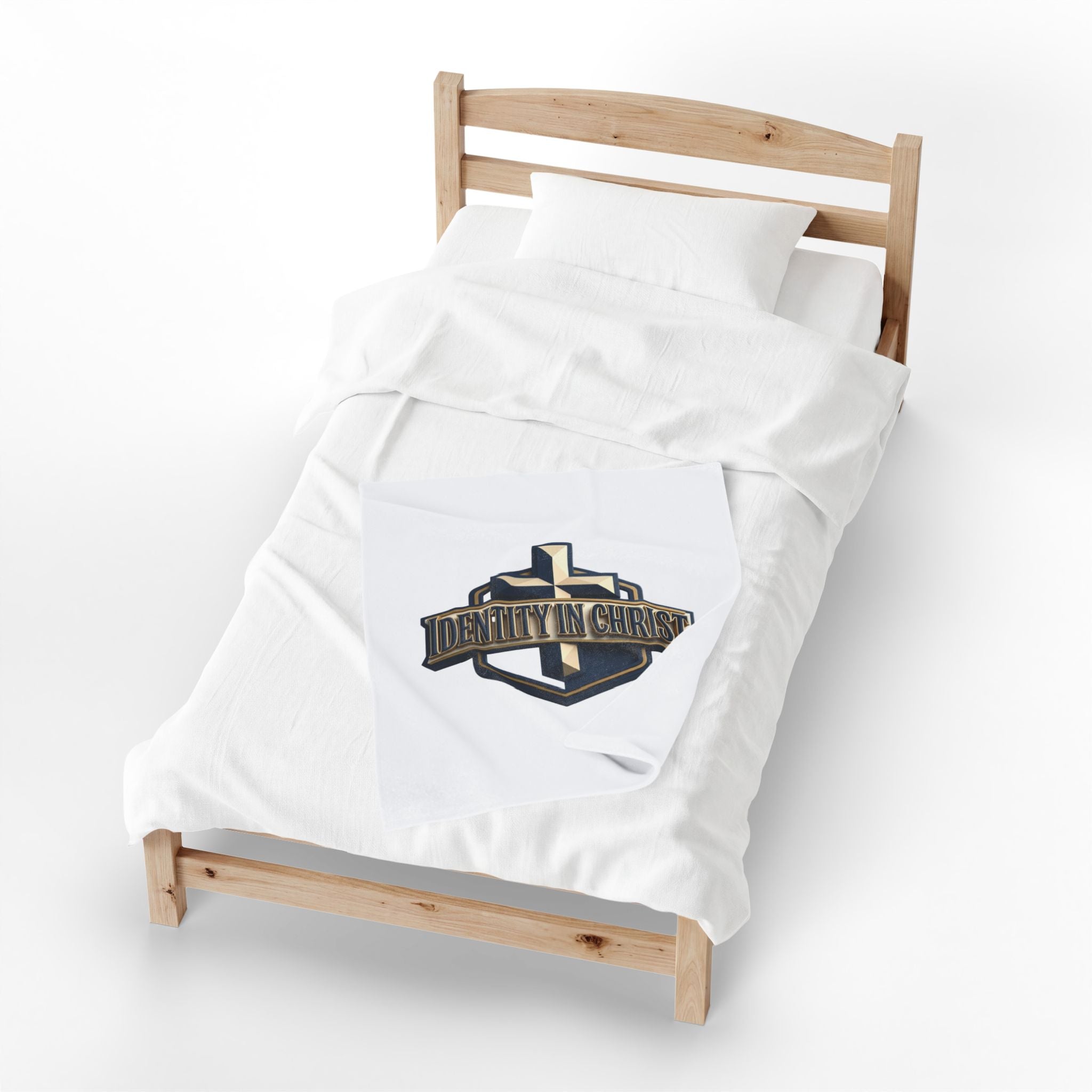 Identity in Christ Plush Blanket — Soft Velveteen Christian Throw