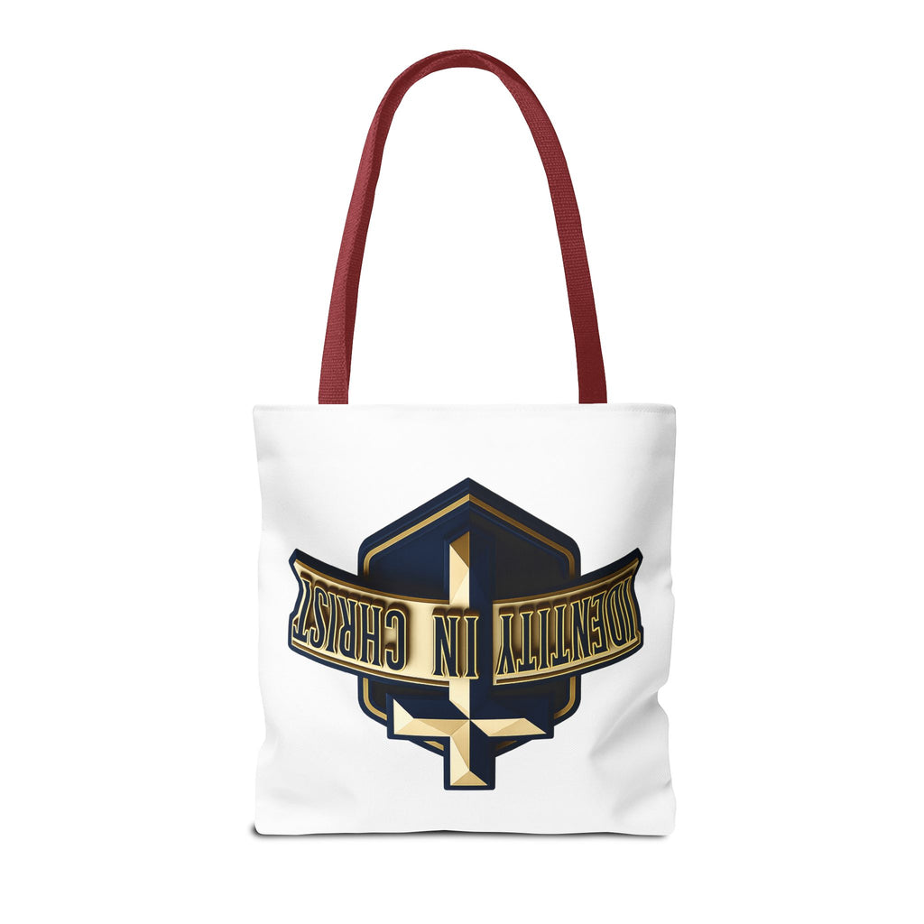 Identity in Christ Cross Tote Bag — Christian Faith AOP Canvas Tote