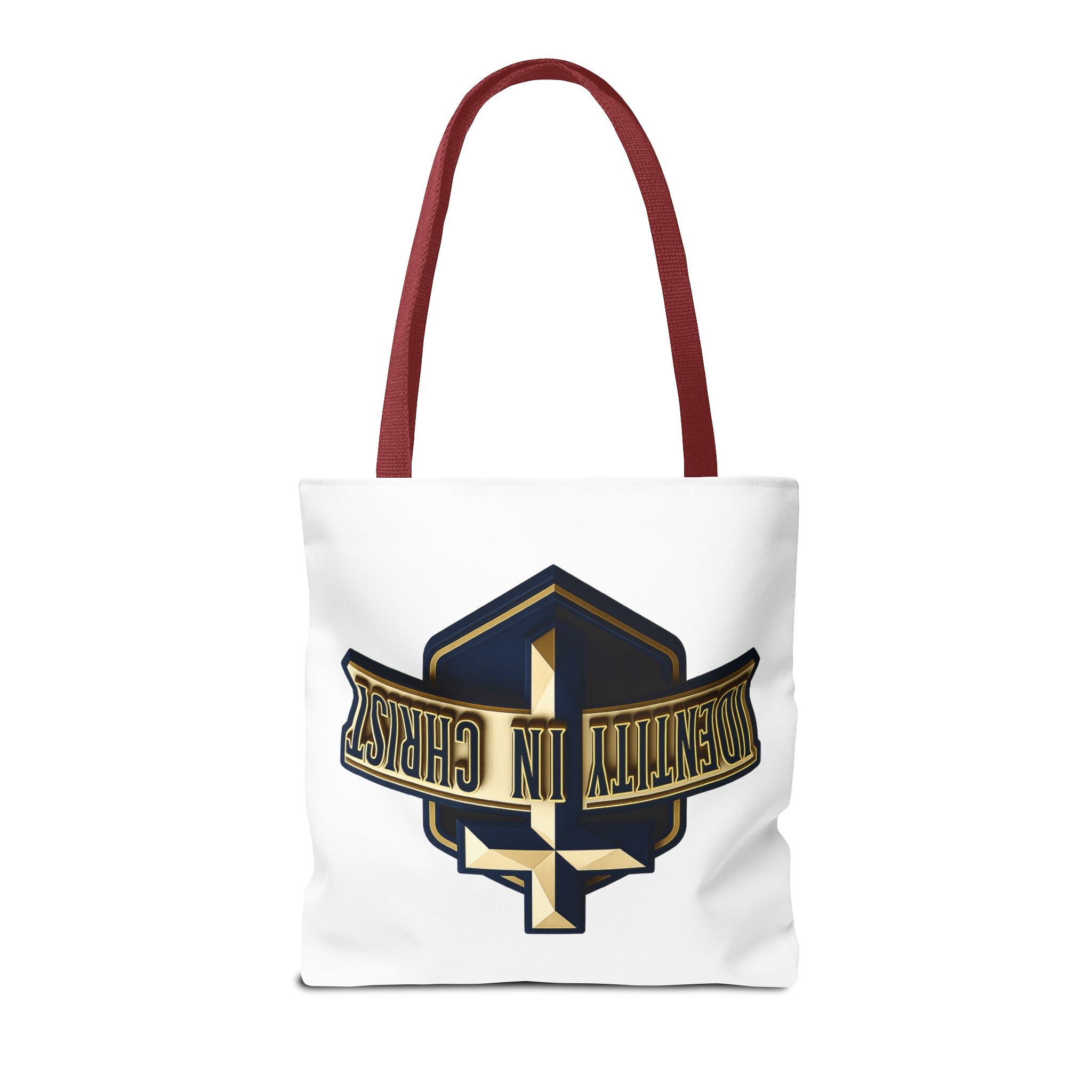 Identity in Christ Cross Tote Bag — Christian Faith AOP Canvas Tote