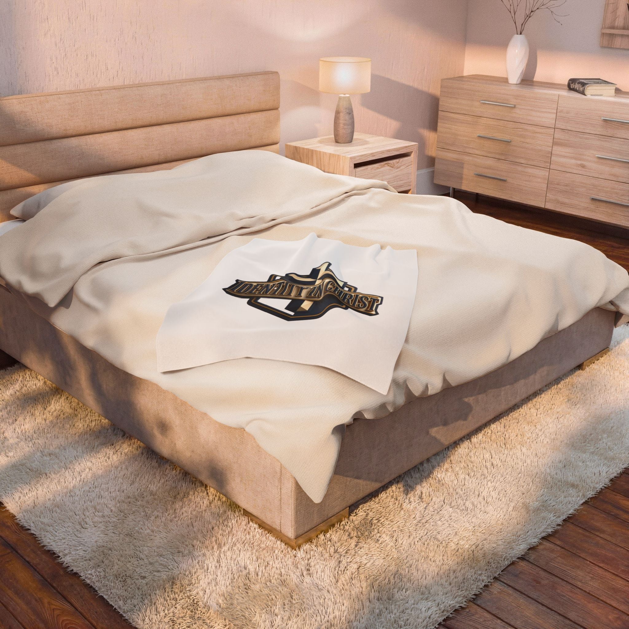 Identity in Christ Plush Blanket — Soft Velveteen Christian Throw