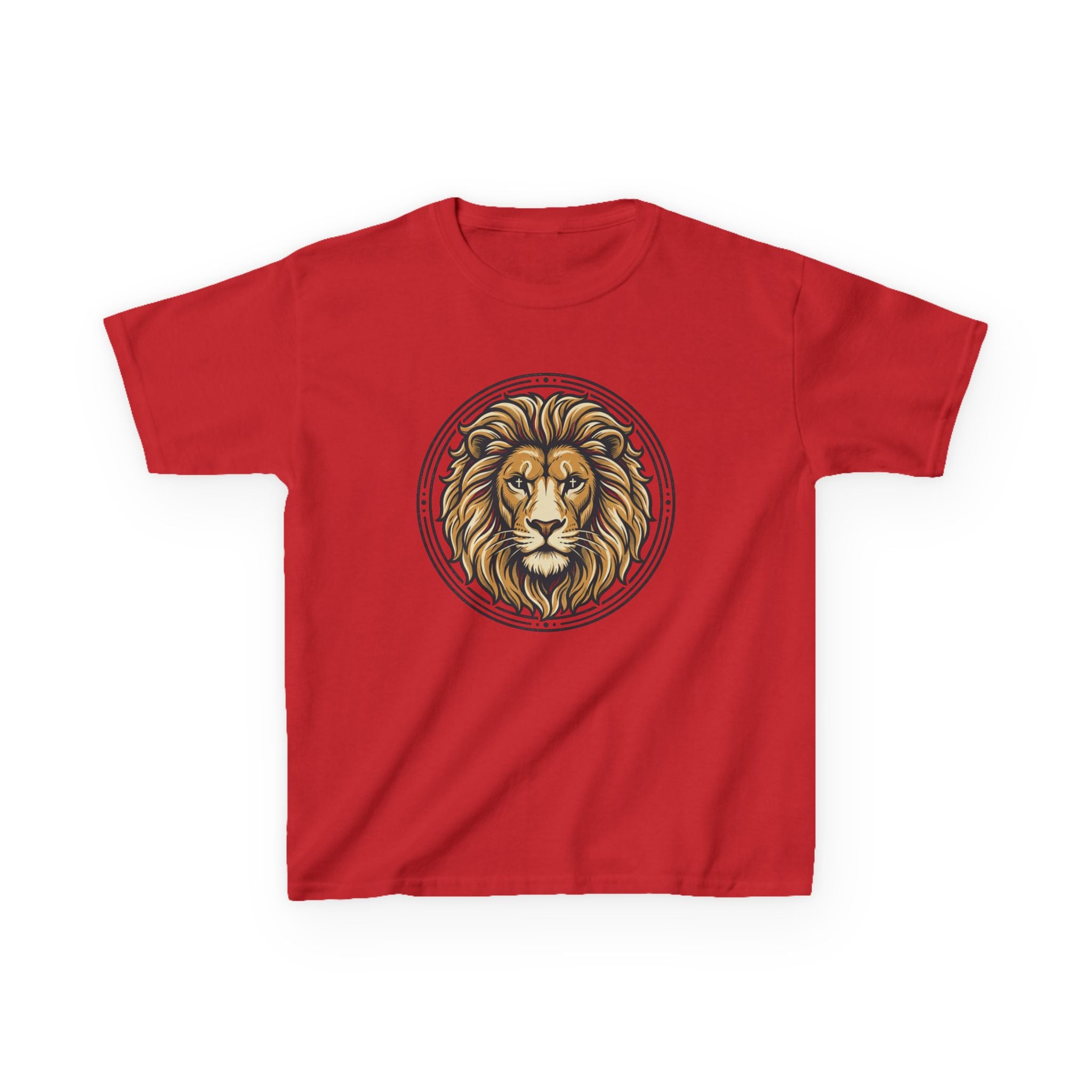 Lion of Judah Tee with the Cross of Jesus as the eyes
