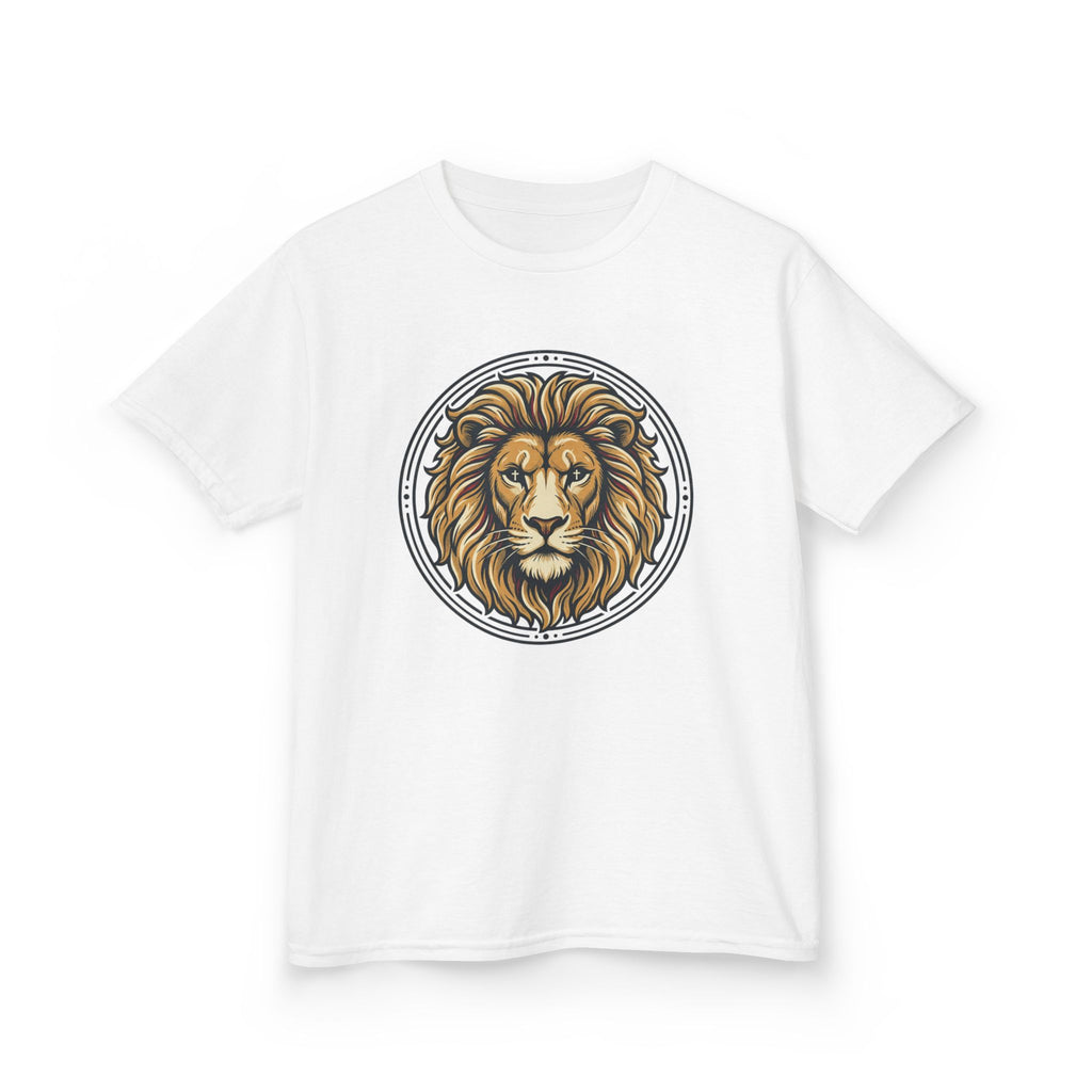 Lion of Judah Tee with the Cross of Jesus as the eyes