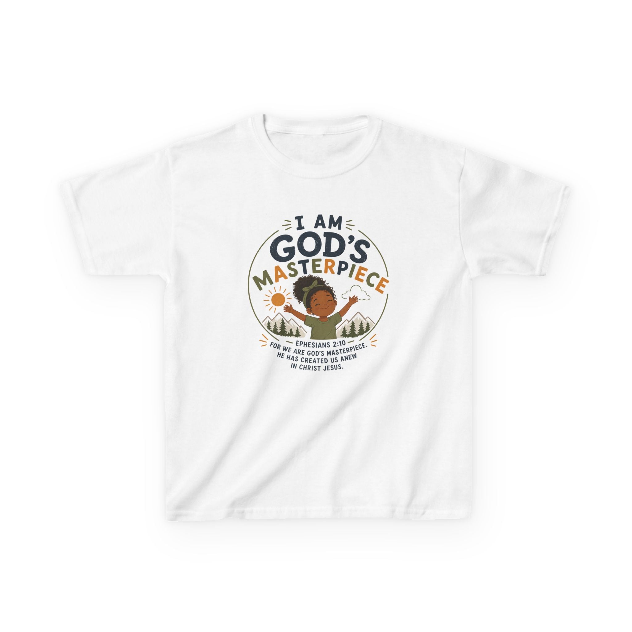Kids Tee — "I Am God's Masterpiece"