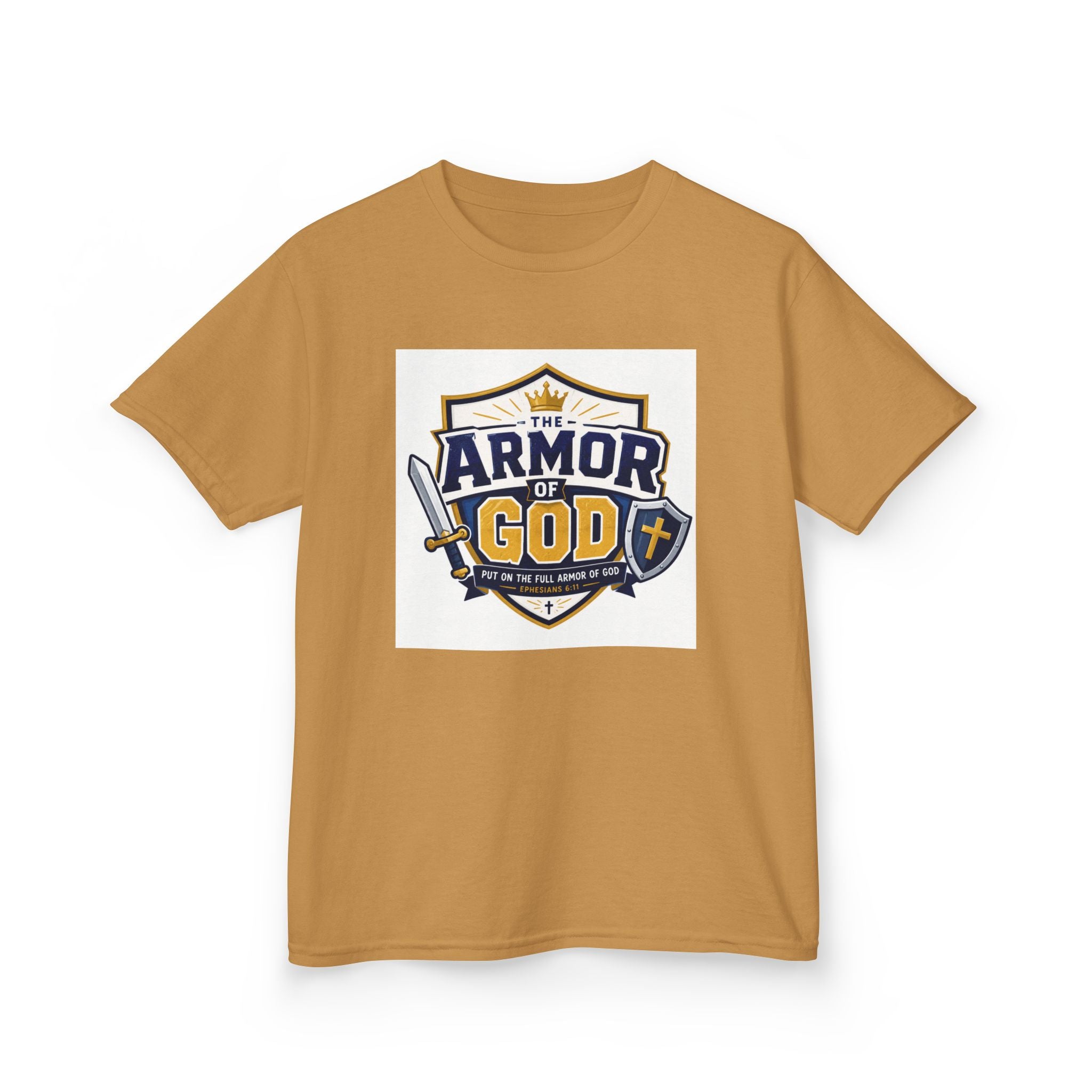 Kids Tee — 'Armor of God' Faith Shield Graphic