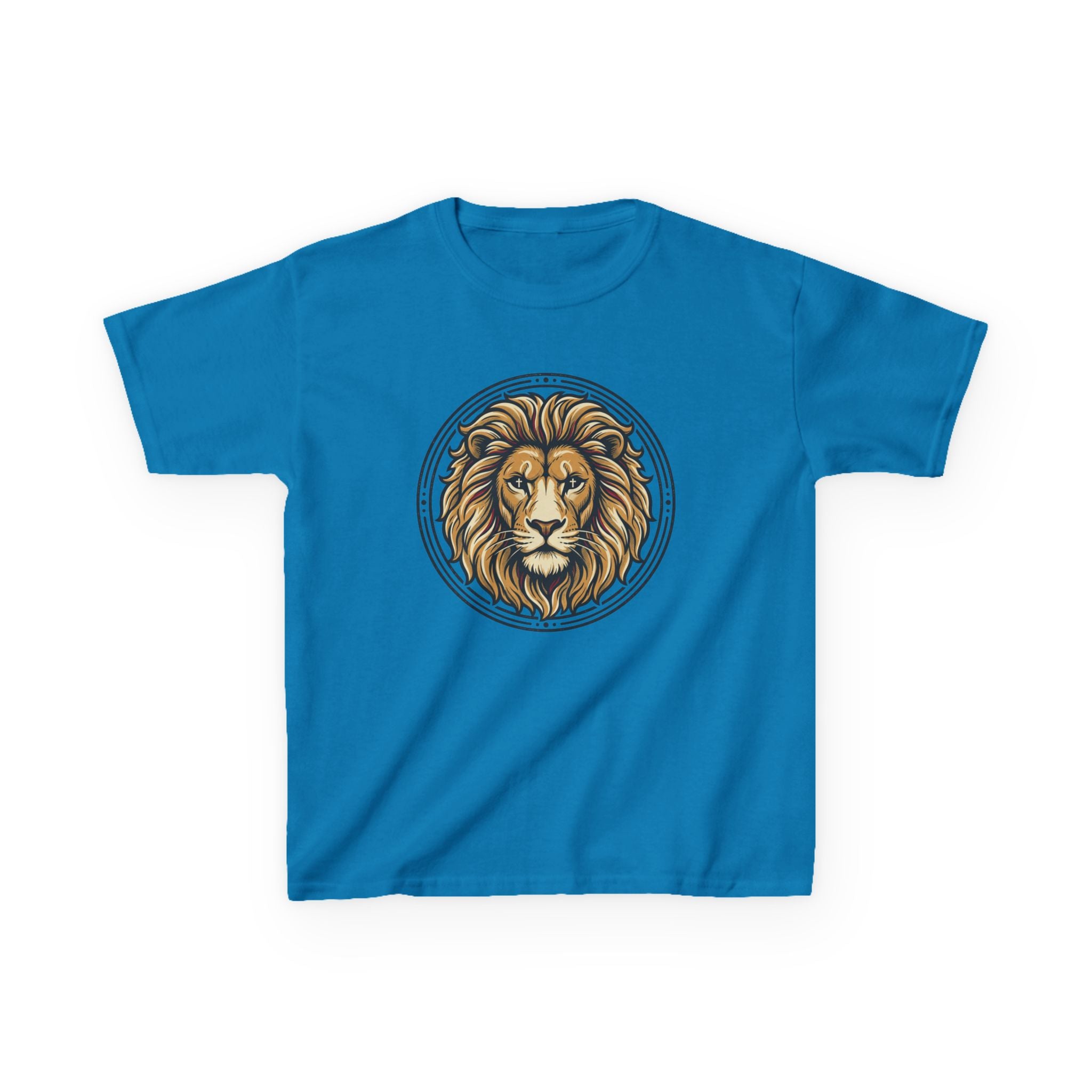 Lion of Judah Tee with the Cross of Jesus as the eyes