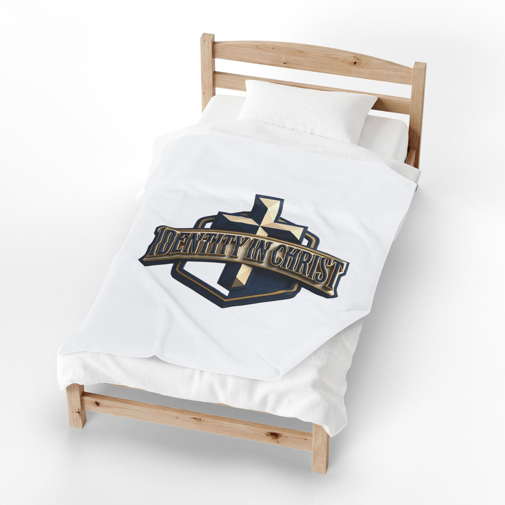 Identity in Christ Plush Blanket — Soft Velveteen Christian Throw