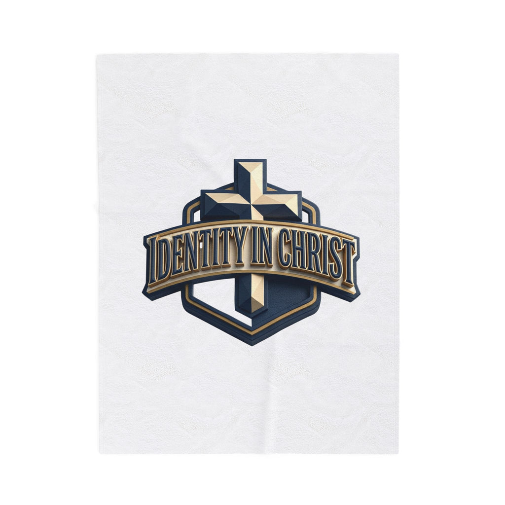 Identity in Christ Plush Blanket — Soft Velveteen Christian Throw