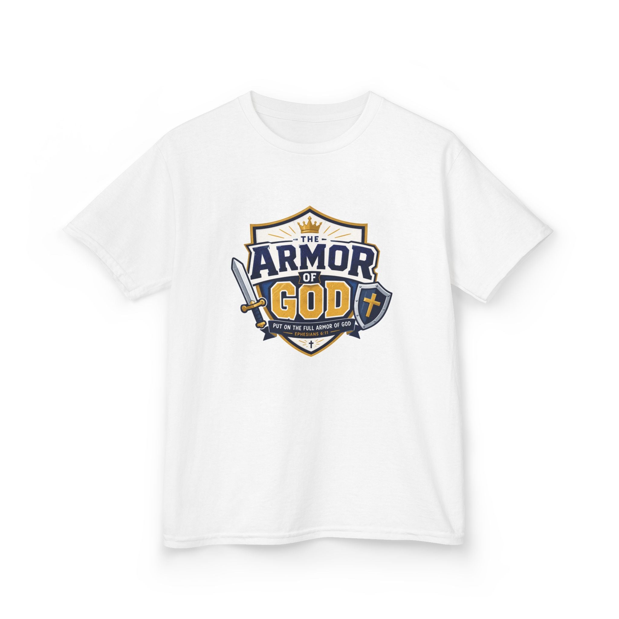 Kids Tee — 'Armor of God' Faith Shield Graphic