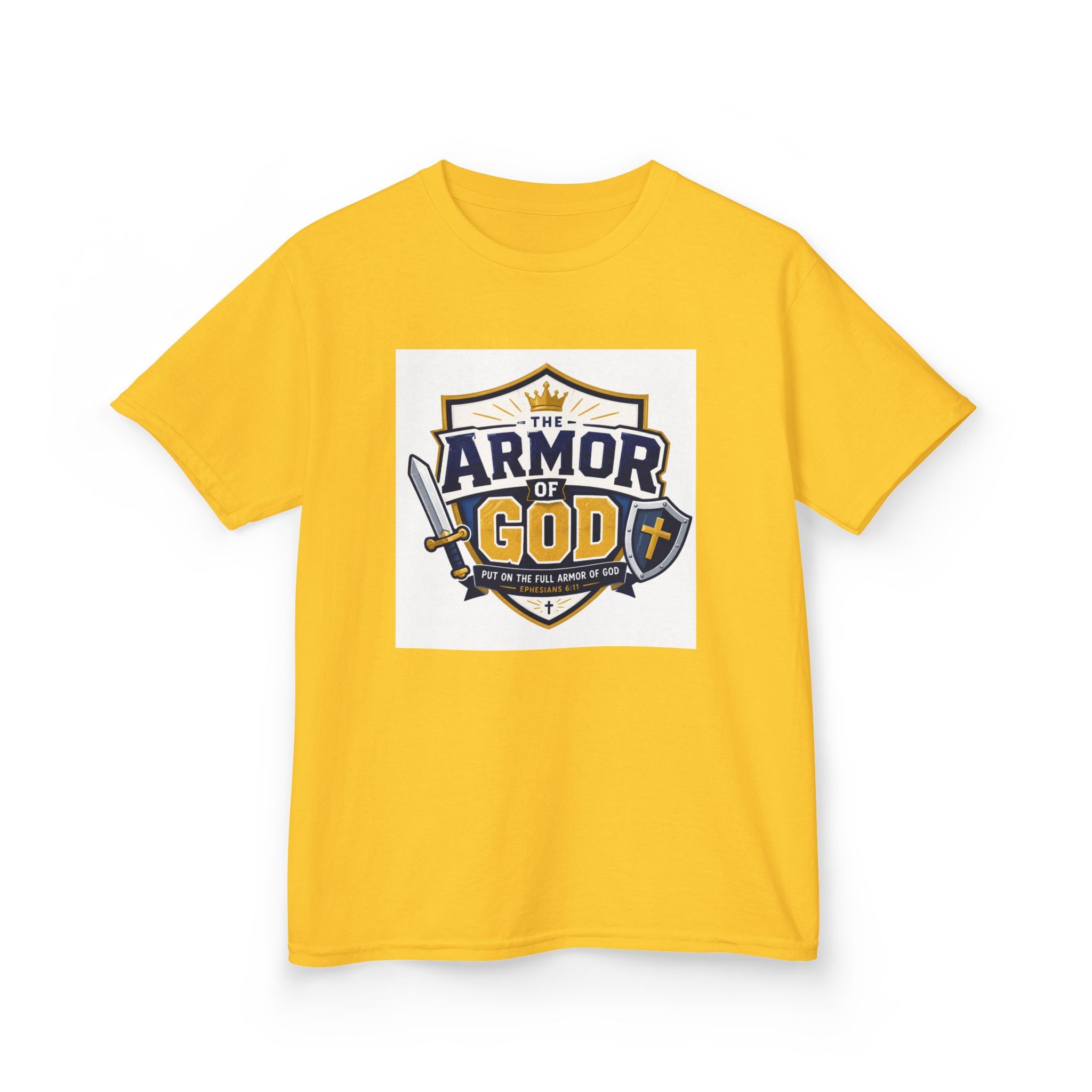 Kids Tee — 'Armor of God' Faith Shield Graphic