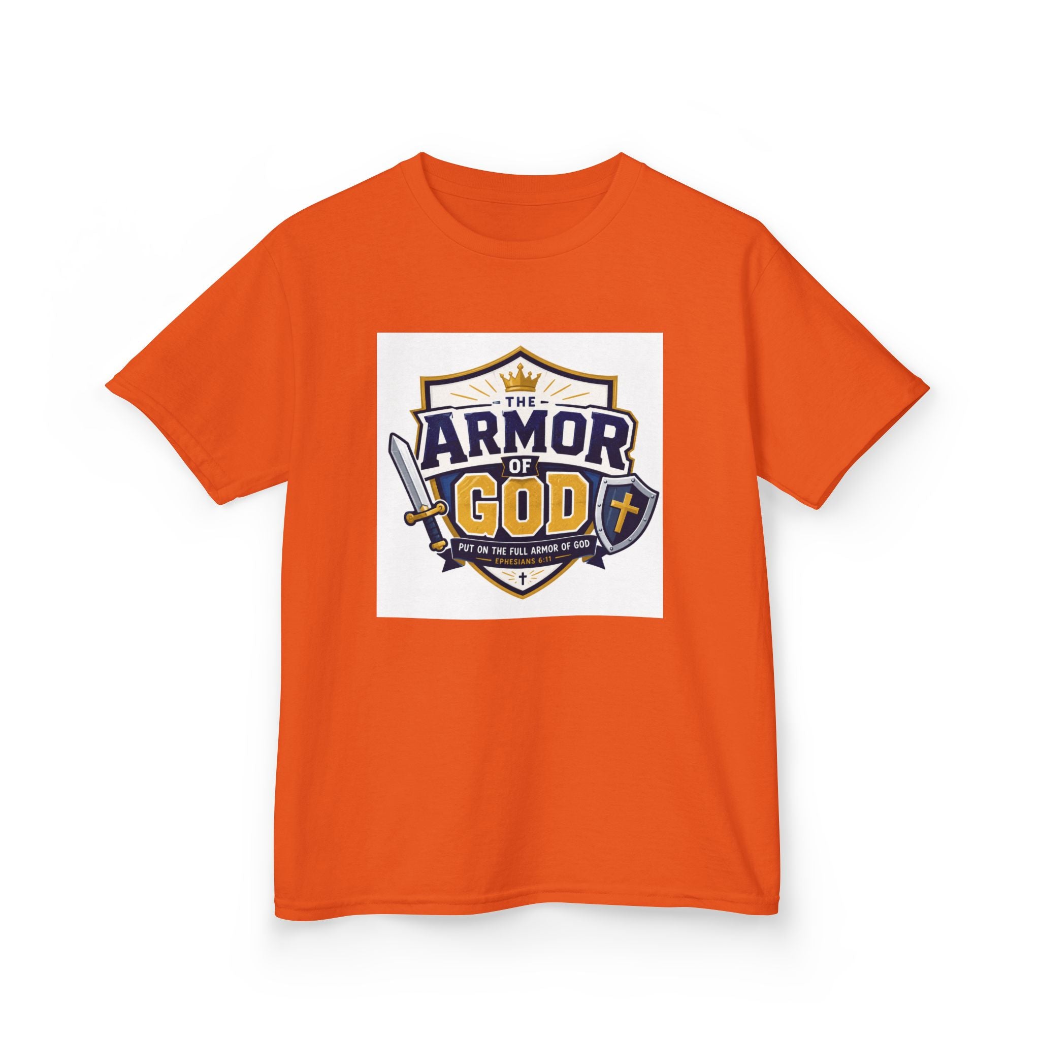 Kids Tee — 'Armor of God' Faith Shield Graphic
