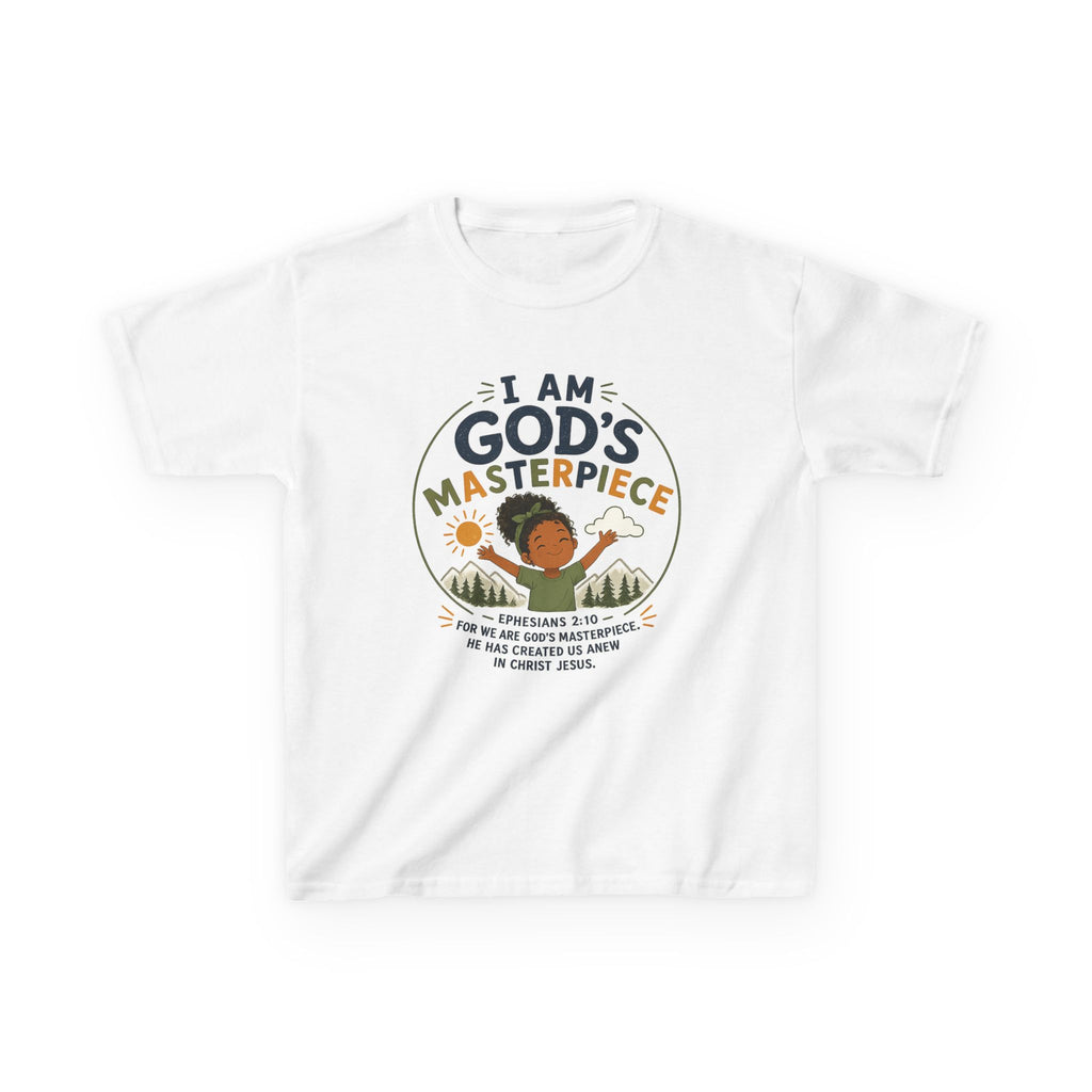Kids Tee — "I Am God's Masterpiece"