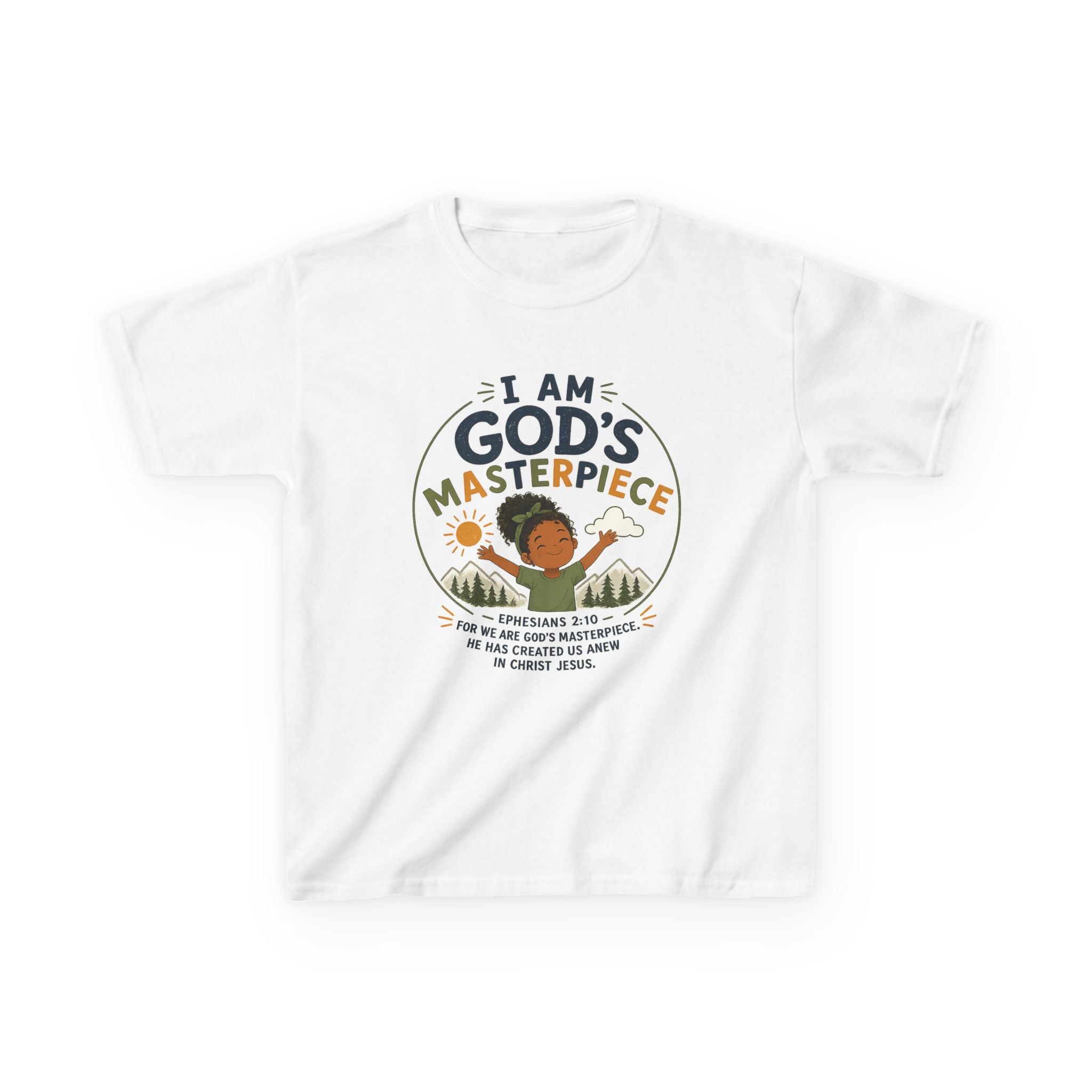 Kids Tee — "I Am God's Masterpiece"