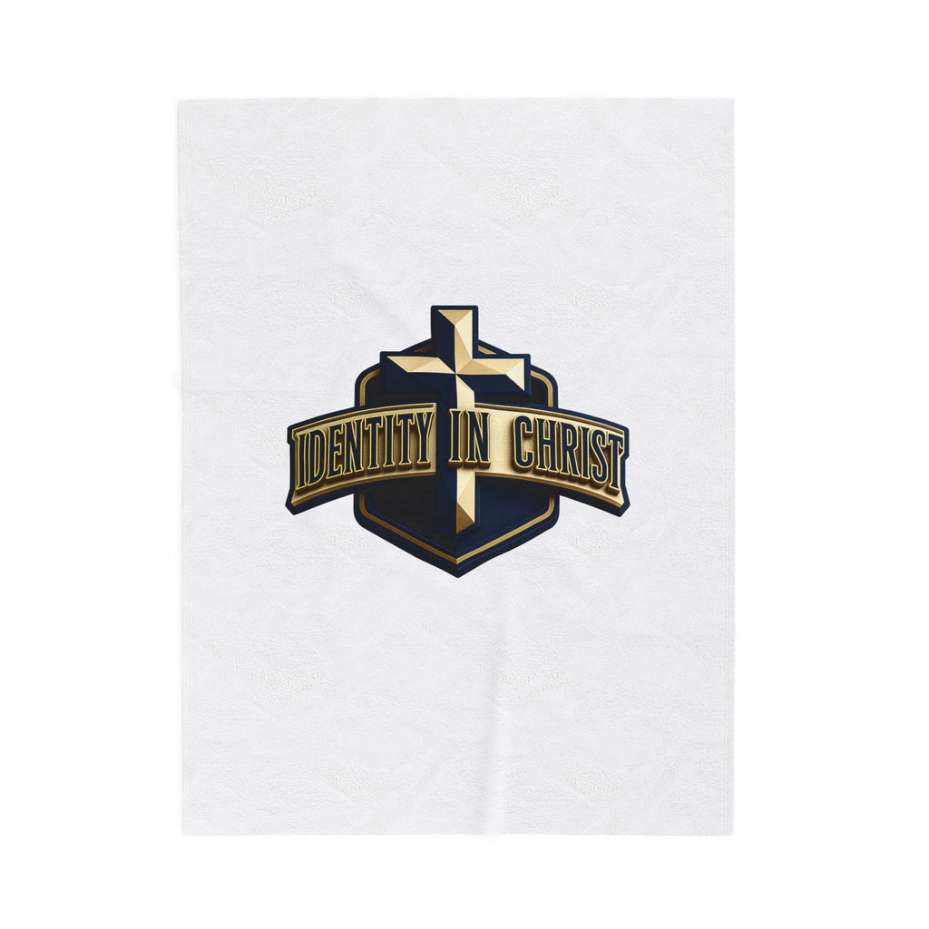 Identity in Christ Plush Blanket — Soft Velveteen Christian Throw