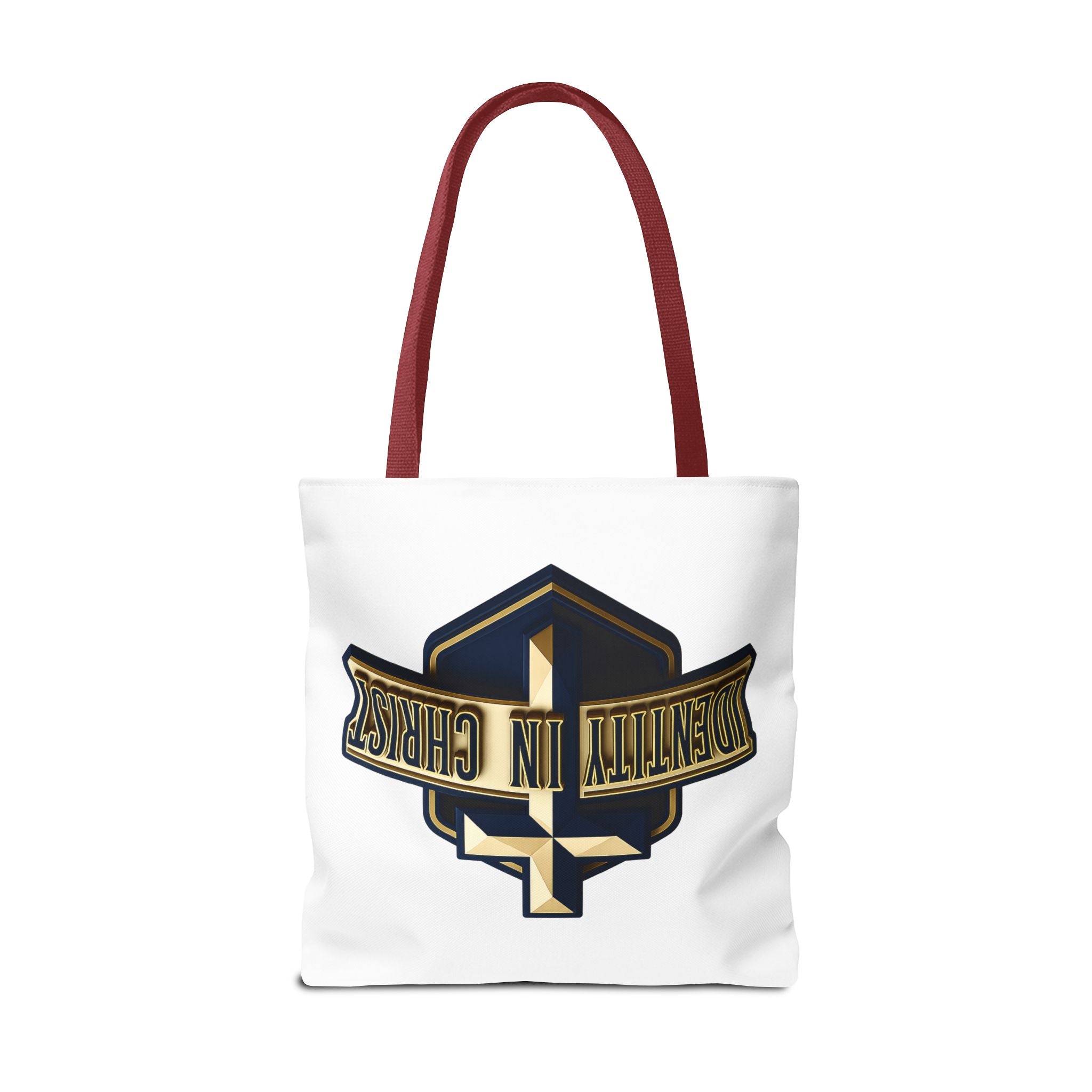 Identity in Christ Cross Tote Bag — Christian Faith AOP Canvas Tote