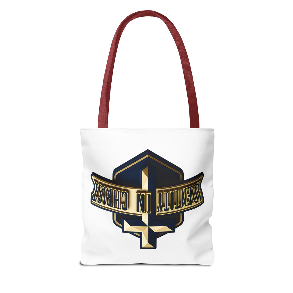 Identity in Christ Cross Tote Bag — Christian Faith AOP Canvas Tote