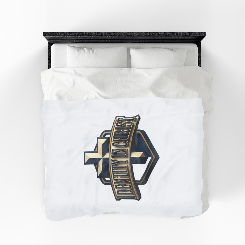 Identity in Christ Plush Blanket — Soft Velveteen Christian Throw