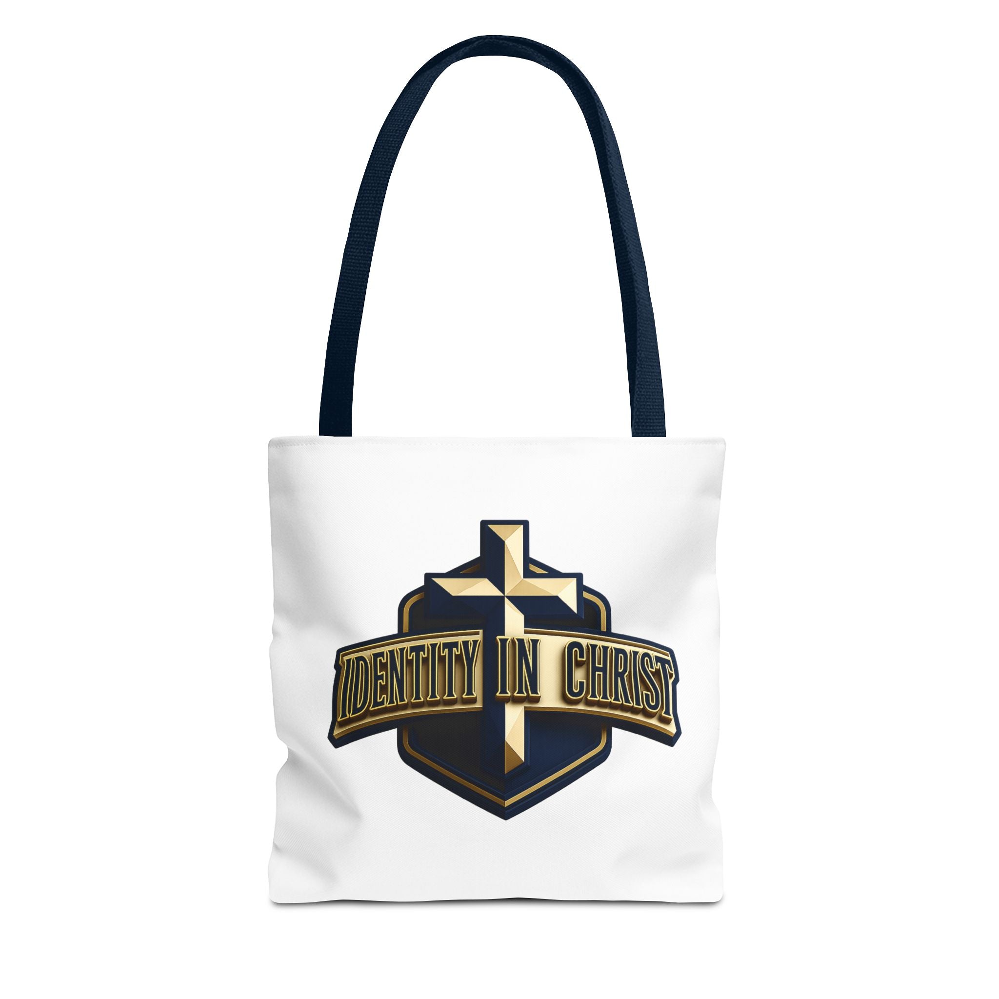 Identity in Christ Cross Tote Bag — Christian Faith AOP Canvas Tote