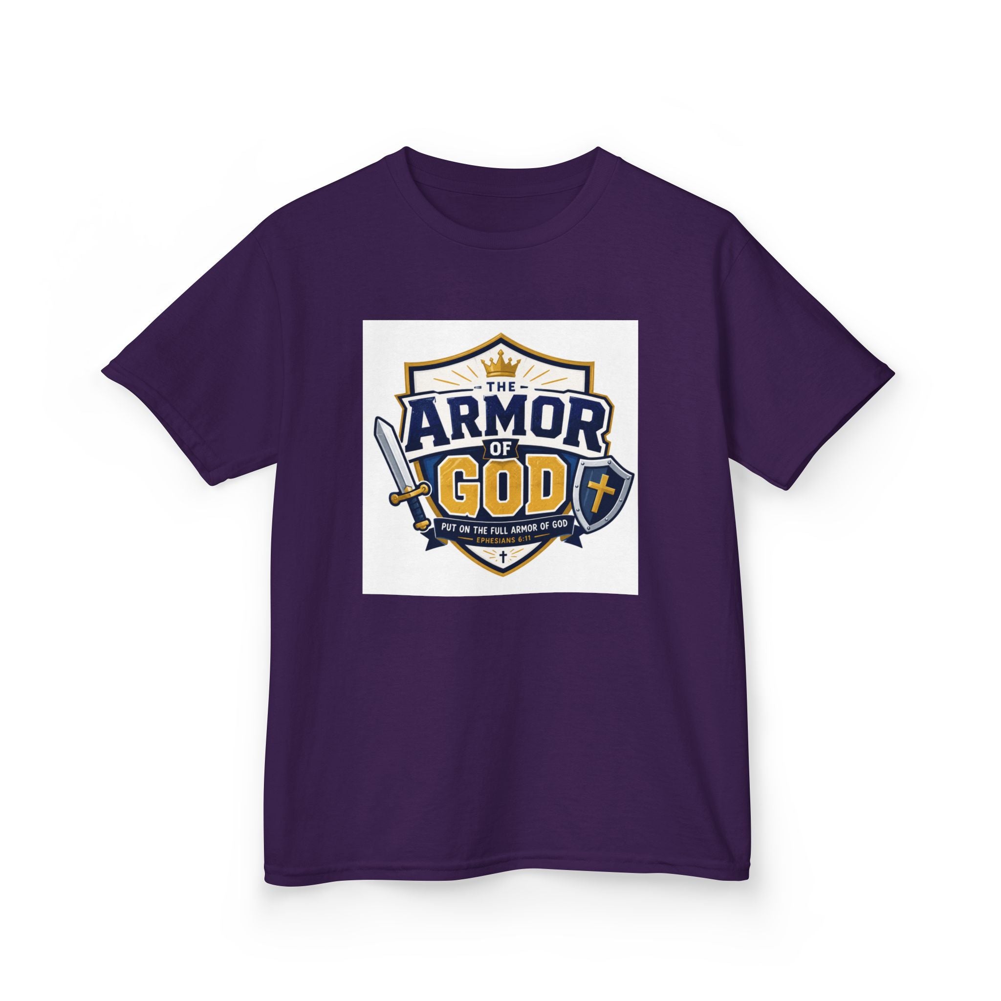 Kids Tee — 'Armor of God' Faith Shield Graphic
