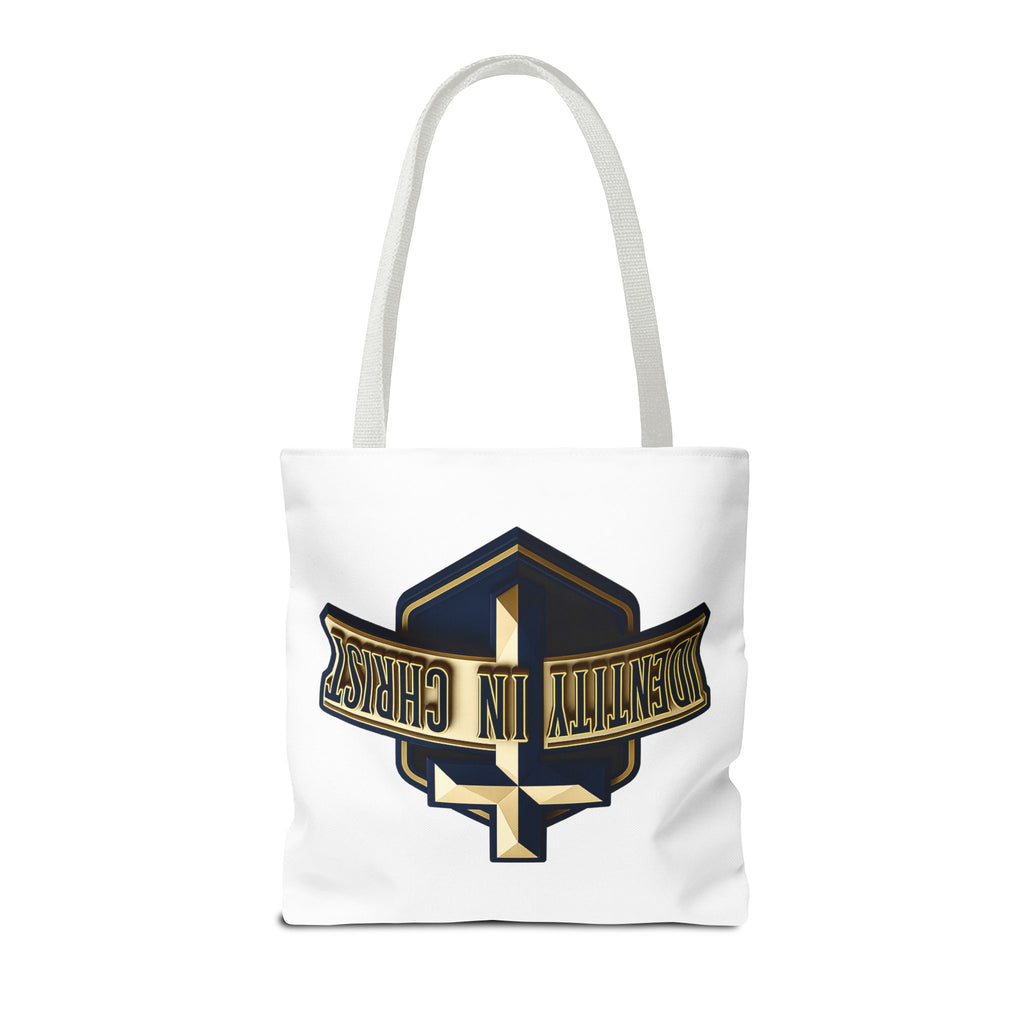 Identity in Christ Cross Tote Bag — Christian Faith AOP Canvas Tote