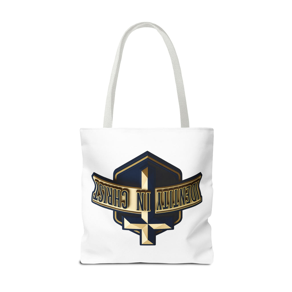 Identity in Christ Cross Tote Bag — Christian Faith AOP Canvas Tote