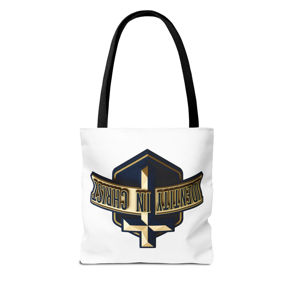 Identity in Christ Cross Tote Bag — Christian Faith AOP Canvas Tote