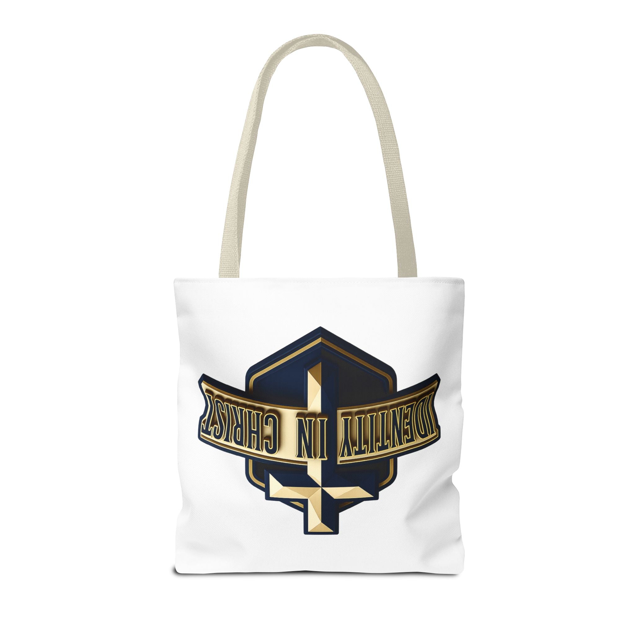 Identity in Christ Cross Tote Bag — Christian Faith AOP Canvas Tote
