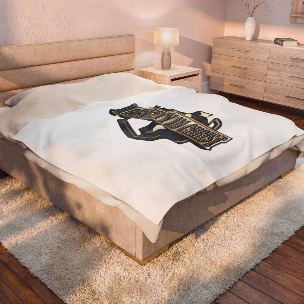 Identity in Christ Plush Blanket — Soft Velveteen Christian Throw