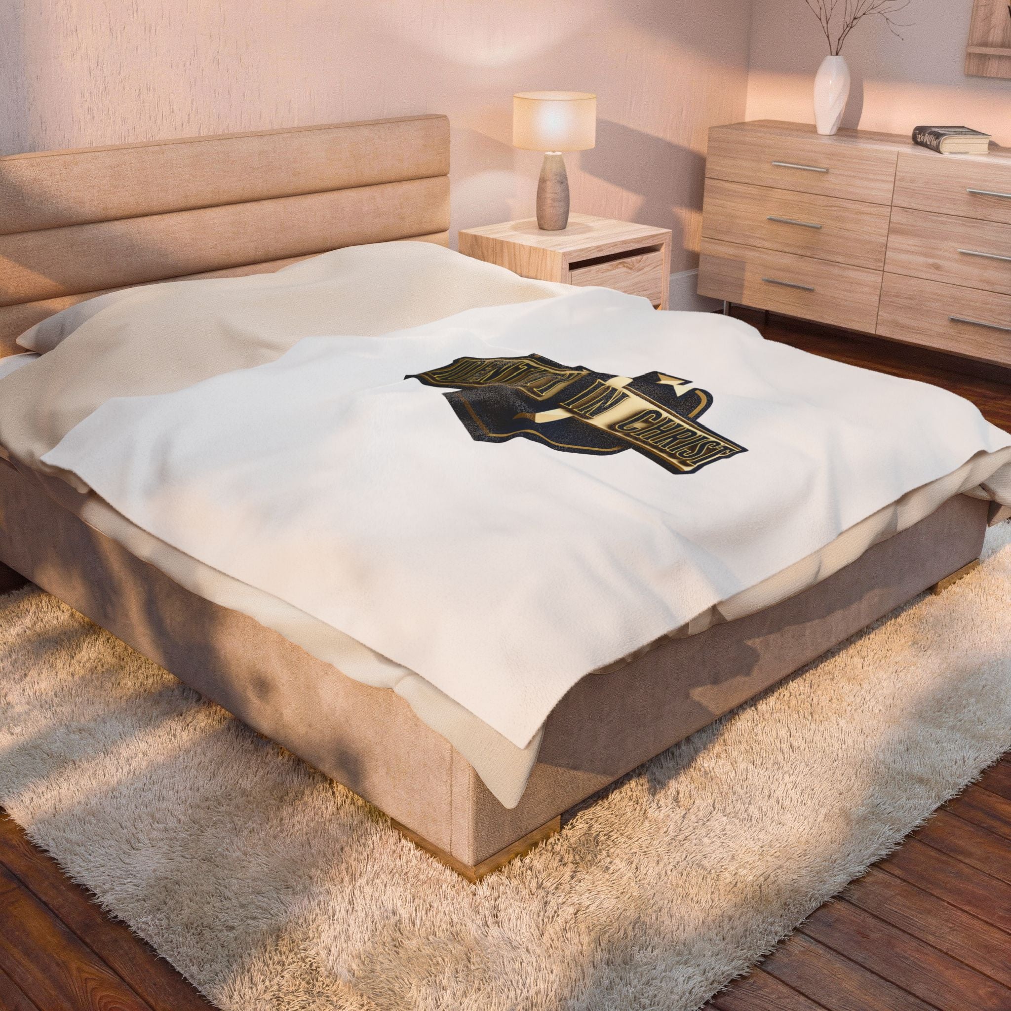 Identity in Christ Plush Blanket — Soft Velveteen Christian Throw