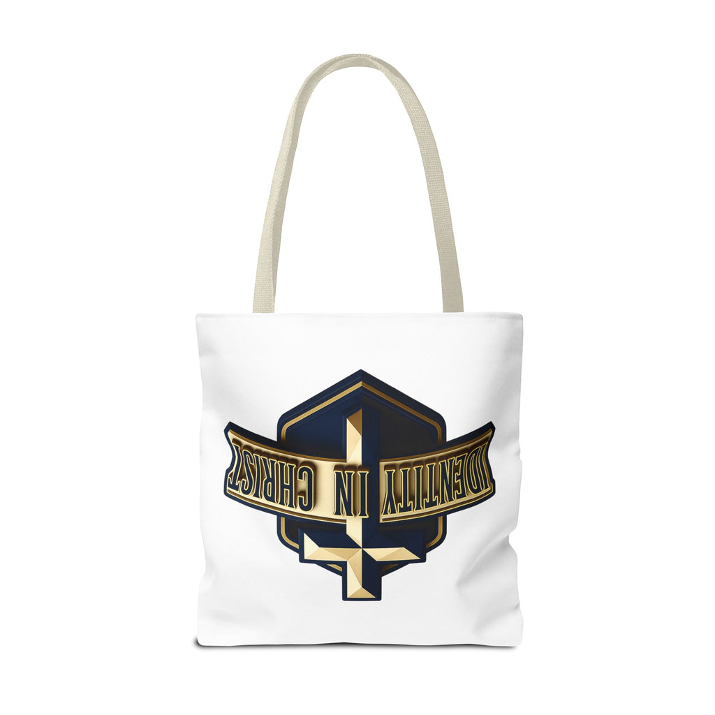 Identity in Christ Cross Tote Bag — Christian Faith AOP Canvas Tote